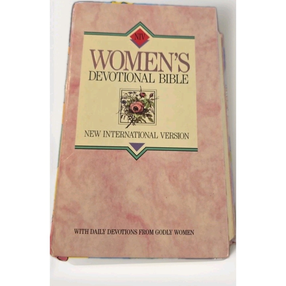 Vtg 1990 NIV Womens Devotional Bible Hardcover Zondervan Pink